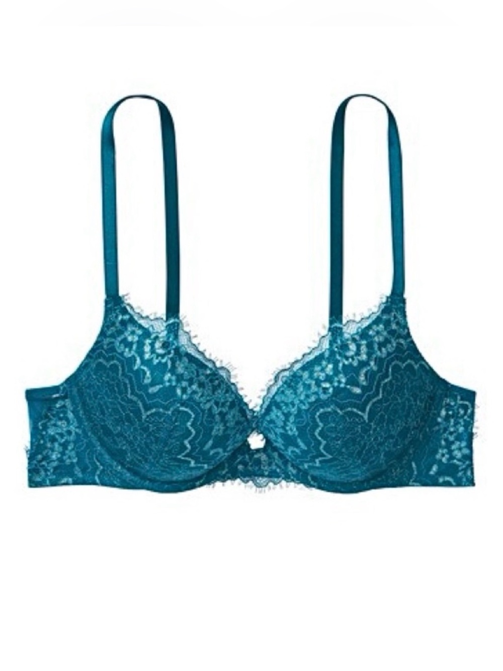 Victoria’s Secret Dream Angel Unlined Demi Sheer Lace Teal Bra - Size 36C